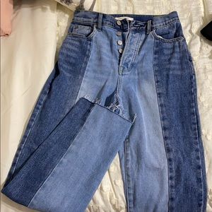 Packing straight leg, two color jeans